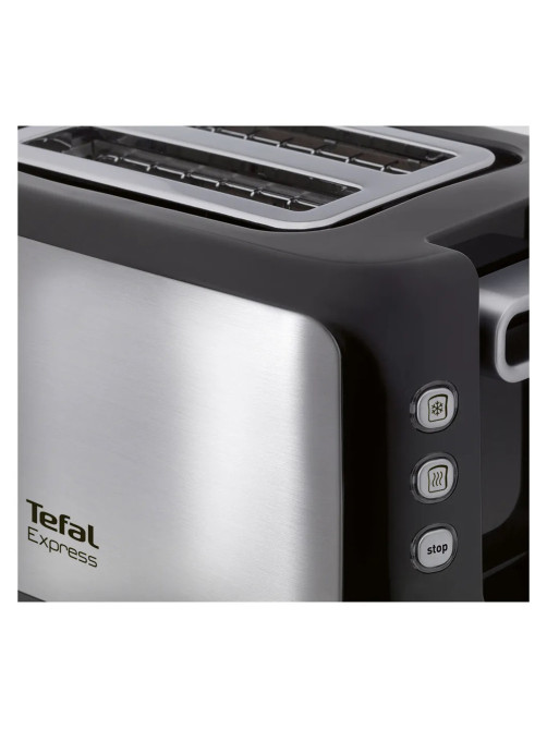 Тостер TEFAL TT365031, 850 Вт, 2 тоста, 7 режимов, механическое управление, металл/пластик, серебристый/черный, 7211002582