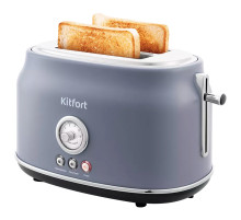 Тостер KITFORT KT-2038-3, 815 Вт, 2 тоста, 6 режимов, пластик/металл, серый, КТ-2038-3