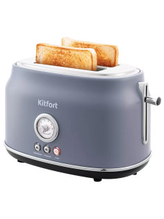 Тостер KITFORT KT-2038-3, 815 Вт, 2 тоста, 6 режимов, пластик/металл, серый, КТ-2038-3