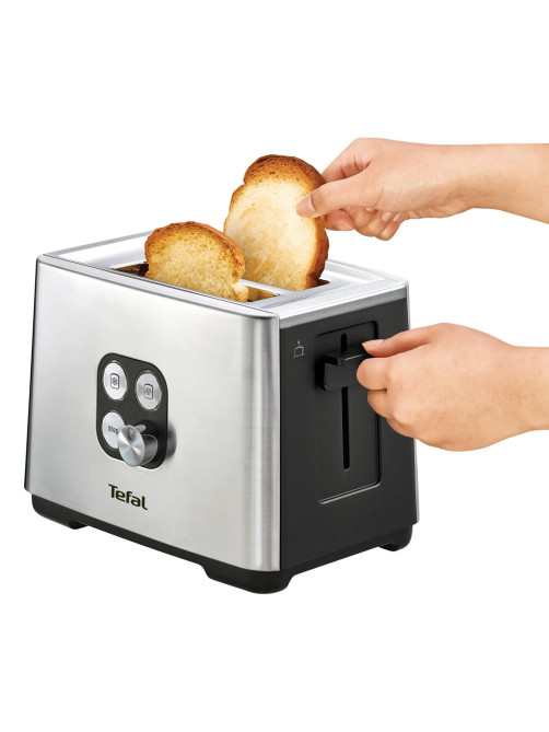 Тостер TEFAL TT420D30, 900 Вт, 2 тоста, 7 режимов, сталь, серебристый, 8000035884
