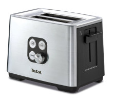 Тостер TEFAL TT420D30, 900 Вт, 2 тоста, 7 режимов, сталь, серебристый, 8000035884