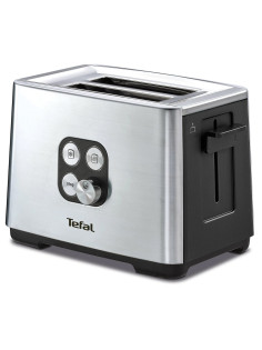 Тостер TEFAL TT420D30, 900 Вт, 2 тоста, 7 режимов, сталь, серебристый, 8000035884