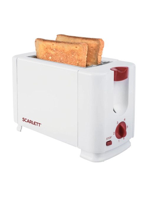 Тостер SCARLETT SC-TM11013, 650 Вт, 2 тоста, 6 режимов, сталь, белый