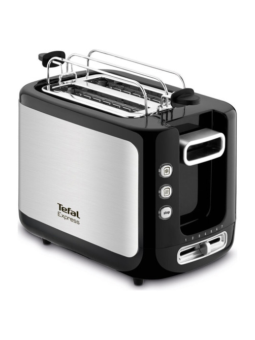 Тостер TEFAL TT365031, 850 Вт, 2 тоста, 7 режимов, механическое управление, металл/пластик, серебристый/черный, 7211002582