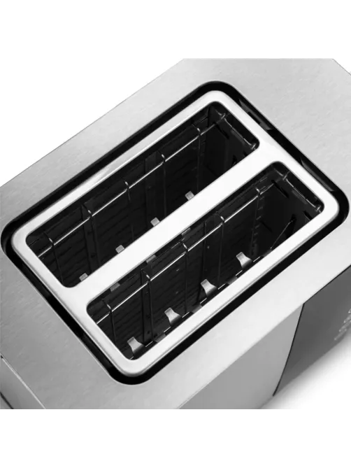 Тостер KITFORT KT-2047, 850 Вт, 2 тоста, 7 режимов, LED-дисплей, сталь, серебристый, КТ-2047