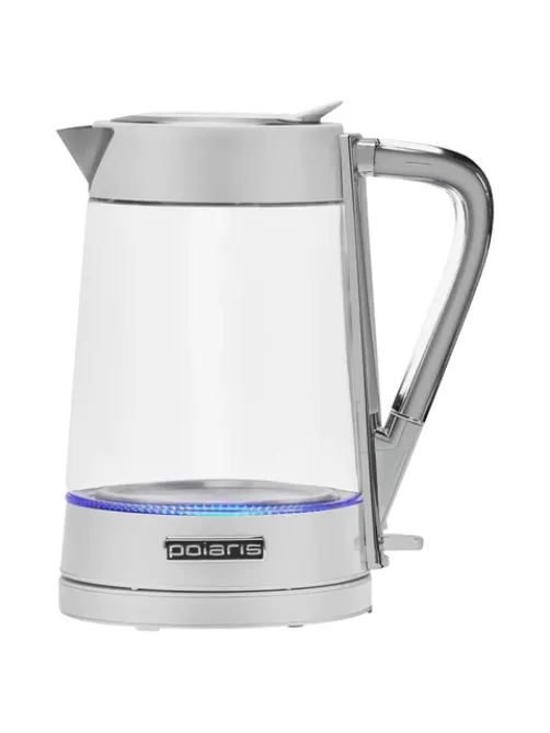 Чайник POLARIS PWK 1715 CGL, 1,7 л, 1850-2200 Вт, закрытый нагревательный элемент, стекло, белый, 54125, PWK 1715 CGL w