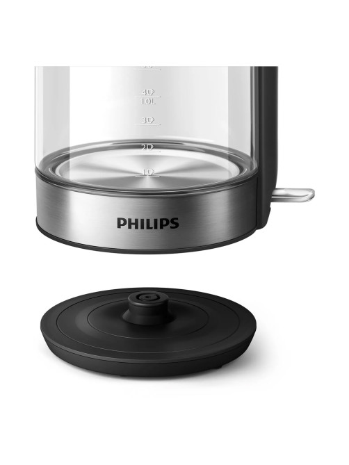 Чайник PHILIPS HD9339/80, 1,7 л, 2200 Вт, закрытый нагревательный элемент, стекло, серебристый
