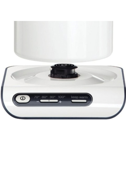 Чайник BOSCH TWK8611P, 1,5 л, 2400 Вт, закрытый нагревательный элемент, нержавеющая сталь, белый