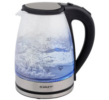 Чайник SCARLETT SC-EK27G35, 1,8 л, 1800 Вт, закрытый нагревательный элемент, стекло, стальной