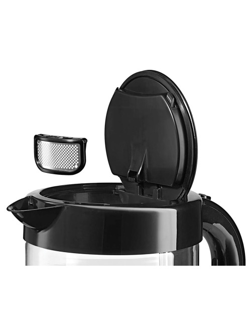 Чайник BOSCH TWK70B03, 1,7 л, 2400 Вт, закрытый нагревательный элемент, стекло, черный