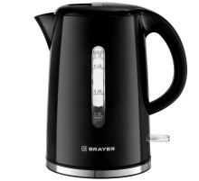 Чайник BRAYER BR1032, 1,7 л, 2200 Вт, закрытый нагревательный элемент, автоотключение, пластик, черный, 1032BR