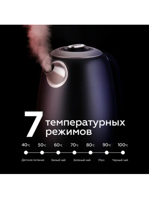 Чайник BQ (БИ-КЬЮ) KT1724SW, 1,7 л, 2200 Вт, закрытый нагревательный элемент, ТЕРМОРЕГУЛЯТОР, черный, 86195511