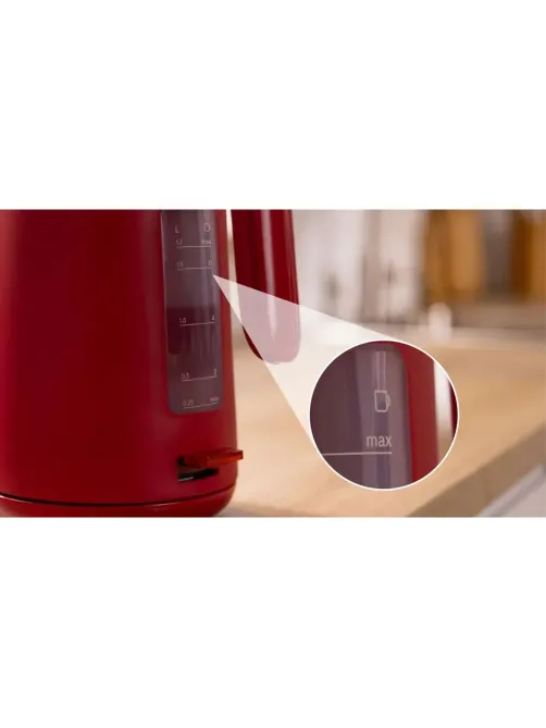 Чайник BOSCH TWK 2M164, 1,7 л, 2400 Вт, закрытый нагревательный элемент, пластик, красный