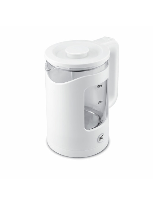 Чайник BQ (БИ-КЬЮ) KT2000G, 1,5 л, 1500 Вт, закрытый нагревательный элемент, стекло, белый, 86192234
