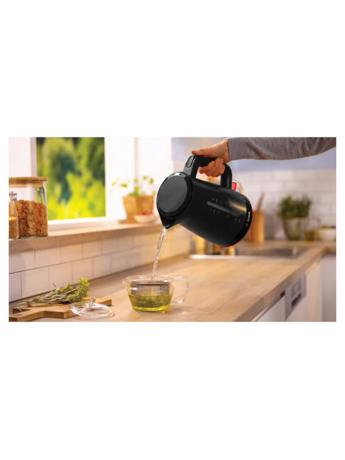 Чайник BOSCH TWK3M123, 1,7 л, 2400 Вт, закрытый нагревательный элемент, пластик, черный