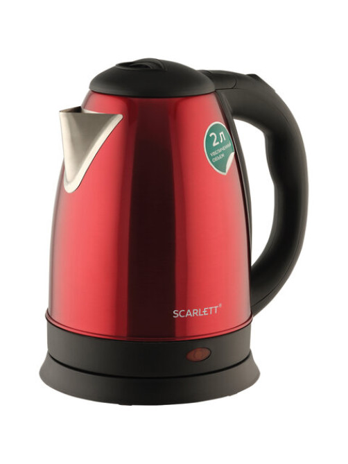 Чайник SCARLETT SC-EK21S76, 2 л, 1800 Вт, закрытый нагревательный элемент, сталь, красный