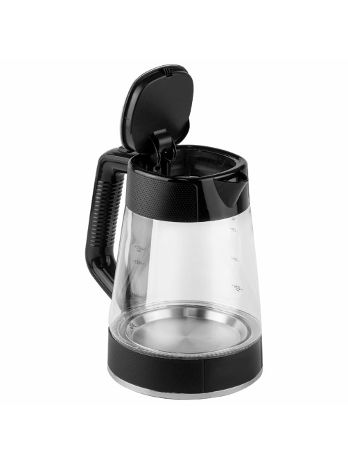 Чайник CENTEK CT-1014, 1,7 л, 2200 Вт, закрытый нагревательный элемент, стекло, черный, CT-1014 Black