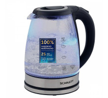 Чайник SCARLETT SC-EK27G88, 1,8 л, 1800 Вт, закрытый нагревательный элемент, стекло, черный