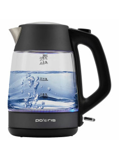 Чайник POLARIS PWK 1760CGL, 1,7 л, 1850-2150 Вт, закрытый нагревательный элемент, стекло, графитовый, 37418