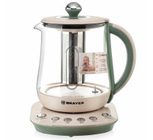 Чайник с терморегулятором и заварником BRAYER BR1015, 1,5 л, 2200 Вт