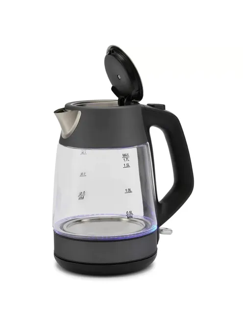 Чайник POLARIS PWK 1760CGL, 1,7 л, 1850-2150 Вт, закрытый нагревательный элемент, стекло, графитовый, 37418
