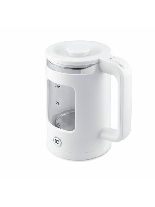 Чайник BQ (БИ-КЬЮ) KT2000G, 1,5 л, 1500 Вт, закрытый нагревательный элемент, стекло, белый, 86192234