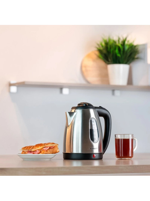 Чайник SCARLETT SC-EK21S20, 1,8 л, 1600 Вт, закрытый нагревательный элемент, сталь