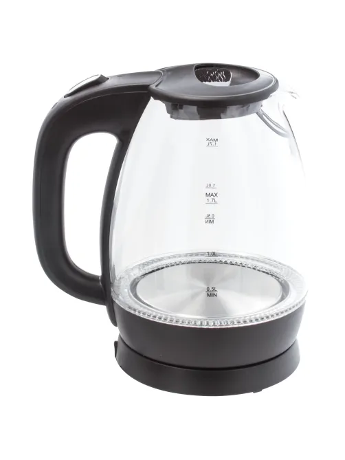 Чайник SONNEN KT-1786, 1,7 л, 2200 Вт, закрытый нагревательный элемент, стекло, 453422