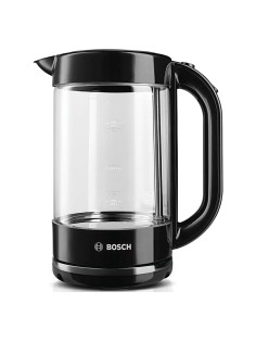 Чайник BOSCH TWK70B03, 1,7 л, 2400 Вт, закрытый нагревательный элемент, стекло, черный