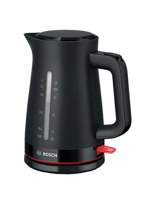 Чайник BOSCH TWK3M123, 1,7 л, 2400 Вт, закрытый нагревательный элемент, пластик, черный