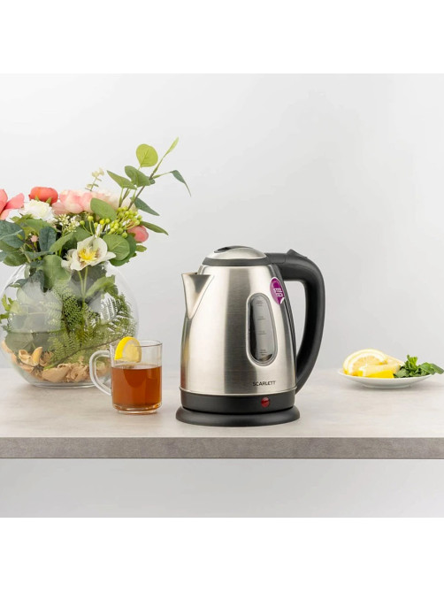 Чайник SCARLETT SC-EK21S88, 1,8 л, 2200 Вт, закрытый нагревательный элемент, стальной