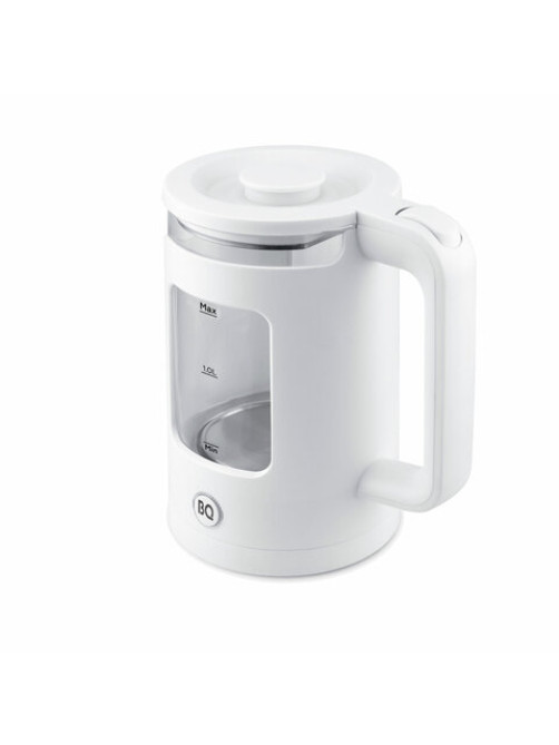 Чайник BQ (БИ-КЬЮ) KT2000G, 1,5 л, 1500 Вт, закрытый нагревательный элемент, стекло, белый, 86192234