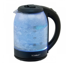 Чайник SCARLETT SC-EK27G90, 1,7 л, 1800 Вт, закрытый нагревательный элемент, стекло, черный