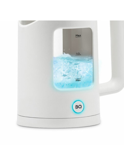 Чайник BQ (БИ-КЬЮ) KT2000G, 1,5 л, 1500 Вт, закрытый нагревательный элемент, стекло, белый, 86192234