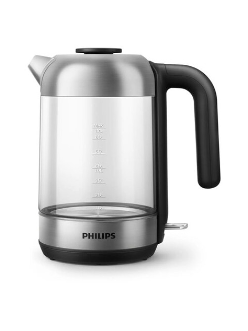 Чайник PHILIPS HD9339/80, 1,7 л, 2200 Вт, закрытый нагревательный элемент, стекло, серебристый