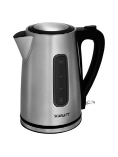 Чайник SCARLETT SC-EK21S13, 1,7 л, 2200 Вт, закрытый нагревательный элемент, стальной