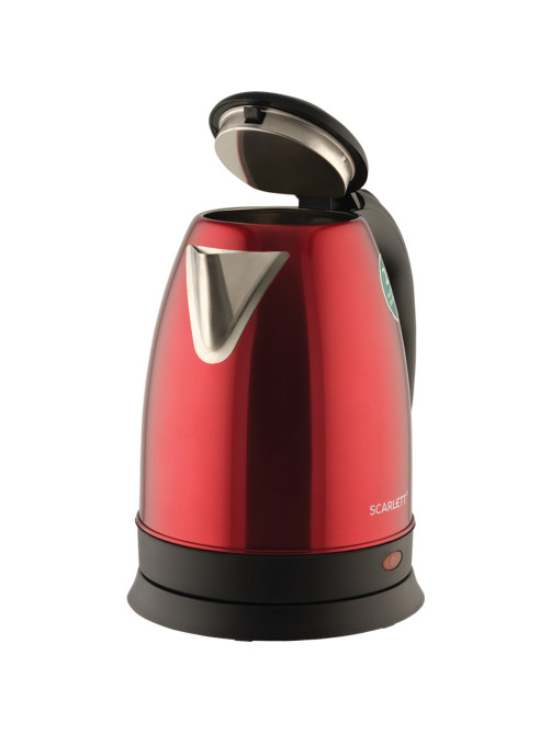 Чайник SCARLETT SC-EK21S76, 2 л, 1800 Вт, закрытый нагревательный элемент, сталь, красный