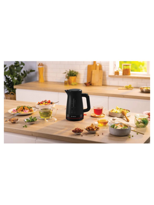 Чайник BOSCH TWK3M123, 1,7 л, 2400 Вт, закрытый нагревательный элемент, пластик, черный