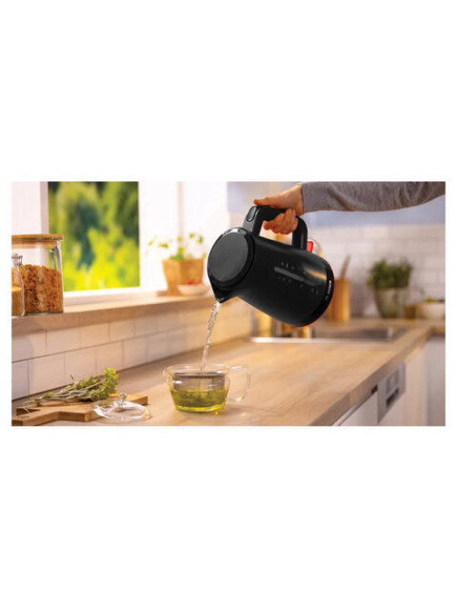 Чайник BOSCH TWK3M123, 1,7 л, 2400 Вт, закрытый нагревательный элемент, пластик, черный