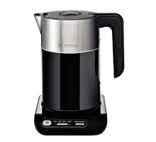 Чайник BOSCH TWK8613P, 1,5 л, 2400 Вт, закрытый нагревательный элемент, нержавеющая сталь, черный