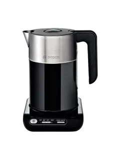 Чайник BOSCH TWK8613P, 1,5 л, 2400 Вт, закрытый нагревательный элемент, нержавеющая сталь, черный