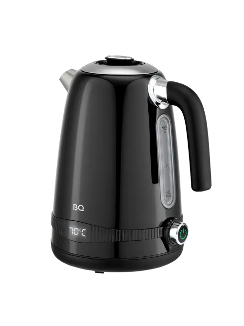 Чайник BQ (БИ-КЬЮ) KT1724SW, 1,7 л, 2200 Вт, закрытый нагревательный элемент, ТЕРМОРЕГУЛЯТОР, черный, 86195511