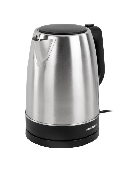 Чайник BRASSON (БРАССОН) KT-040, 1,7 л, 2200 Вт, индикатор уровня воды, сталь, черный, 455192