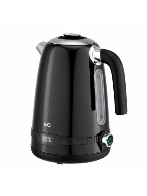 Чайник BQ (БИ-КЬЮ) KT1724SW, 1,7 л, 2200 Вт, закрытый нагревательный элемент, ТЕРМОРЕГУЛЯТОР, черный, 86195511