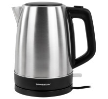 Чайник BRASSON (БРАССОН) KT-040, 1,7 л, 2200 Вт, индикатор уровня воды, сталь, черный, 455192