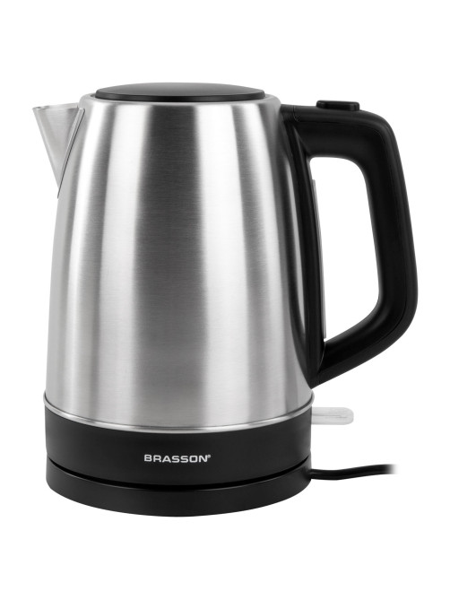 Чайник BRASSON (БРАССОН) KT-040, 1,7 л, 2200 Вт, индикатор уровня воды, сталь, черный, 455192