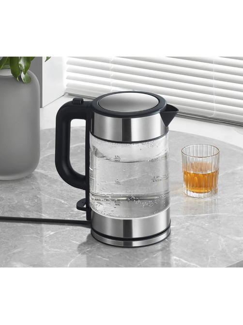 Чайник XIAOMI Electric Glass Kettle, 1,7 л, 2200 Вт, закрытый нагревательный элемент, стекло, черный, BHR7490RU