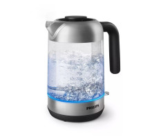 Чайник PHILIPS HD9339/80, 1,7 л, 2200 Вт, закрытый нагревательный элемент, стекло, серебристый