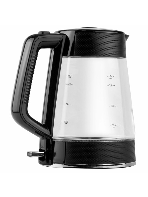 Чайник CENTEK CT-1014, 1,7 л, 2200 Вт, закрытый нагревательный элемент, стекло, черный, CT-1014 Black