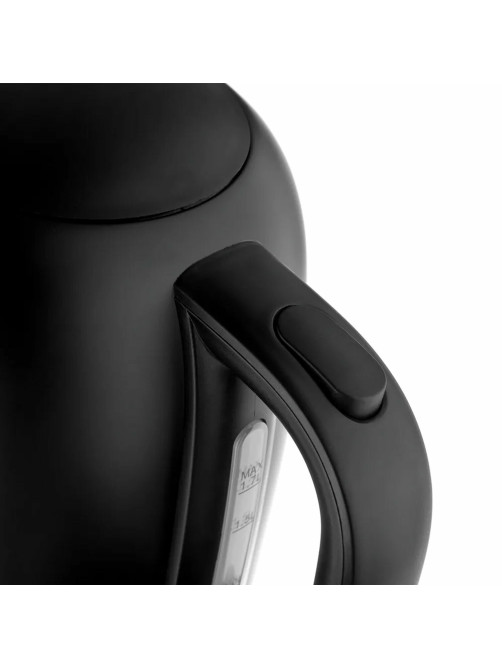 Чайник с термометром BRAYER BR1005BK, 1,7 л, 2200 Вт, закрытый нагревательный элемент, сталь, черный